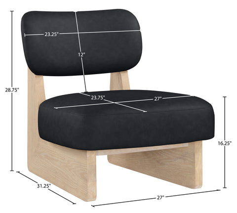 Marlow Black Vegan Leather Upholstered Accent Chair, 1 Piece