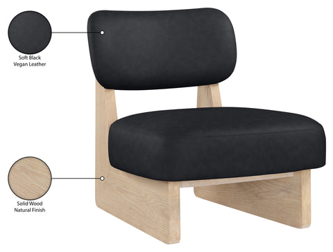 Marlow Black Vegan Leather Upholstered Accent Chair, 1 Piece