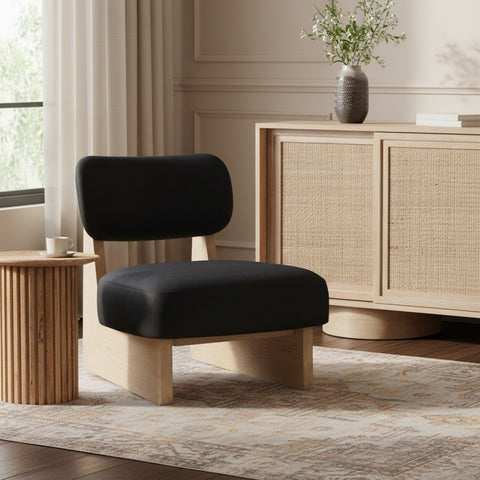 Marlow Black Vegan Leather Upholstered Accent Chair, 1 Piece