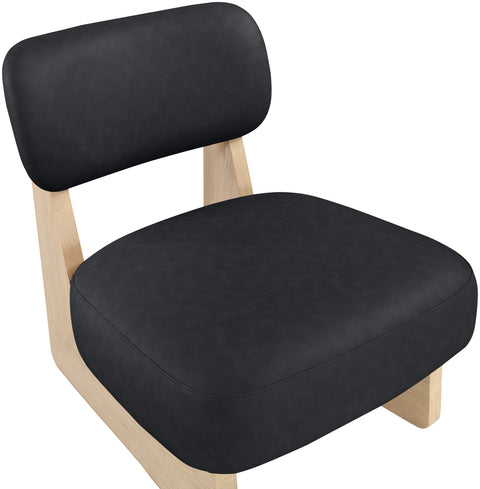 Marlow Black Vegan Leather Upholstered Accent Chair, 1 Piece