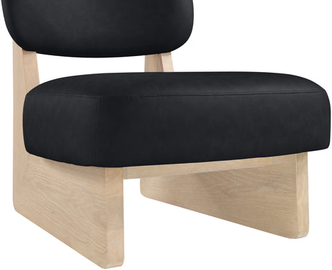 Marlow Black Vegan Leather Upholstered Accent Chair, 1 Piece
