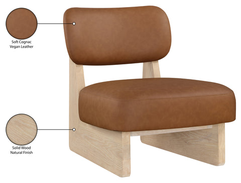 Marlow Cognac Vegan Leather Upholstered Accent Chair, 1 Piece