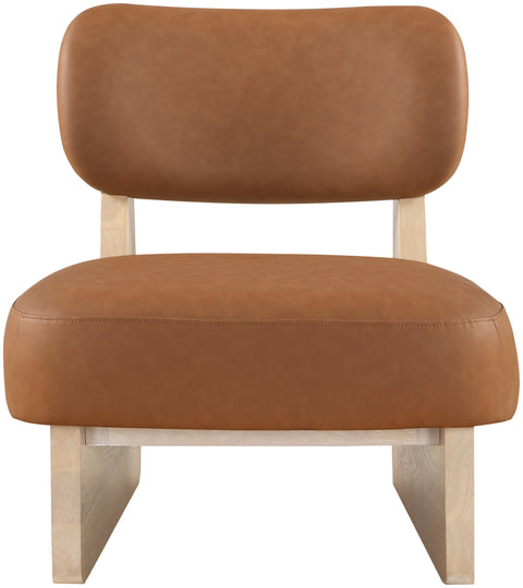 Marlow Cognac Vegan Leather Upholstered Accent Chair, 1 Piece