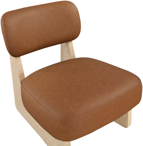 Marlow Cognac Vegan Leather Upholstered Accent Chair, 1 Piece