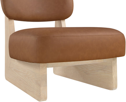 Marlow Cognac Vegan Leather Upholstered Accent Chair, 1 Piece