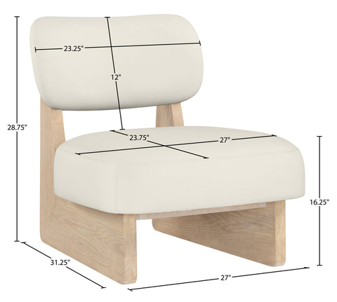 Marlow Cream Vegan Leather Upholstered Accent Chair, 1 Piece