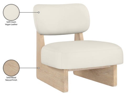 Marlow Cream Vegan Leather Upholstered Accent Chair, 1 Piece