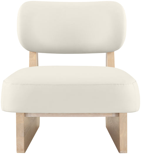 Marlow Cream Vegan Leather Upholstered Accent Chair, 1 Piece