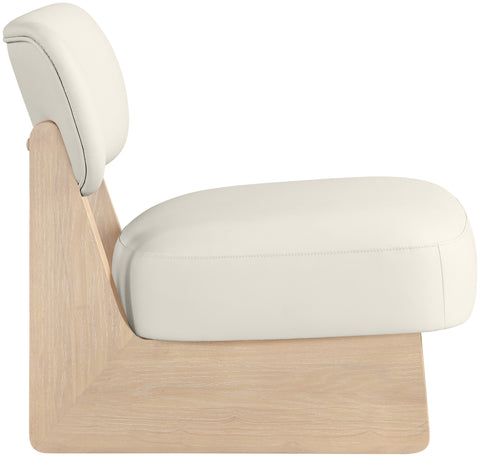 Marlow Cream Vegan Leather Upholstered Accent Chair, 1 Piece
