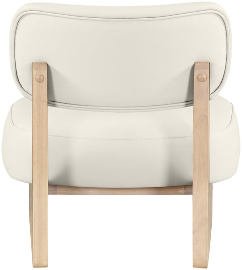 Marlow Cream Vegan Leather Upholstered Accent Chair, 1 Piece