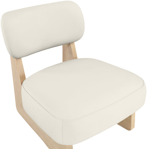 Marlow Cream Vegan Leather Upholstered Accent Chair, 1 Piece