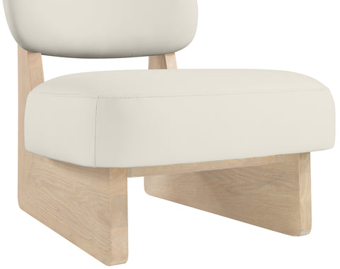 Marlow Cream Vegan Leather Upholstered Accent Chair, 1 Piece