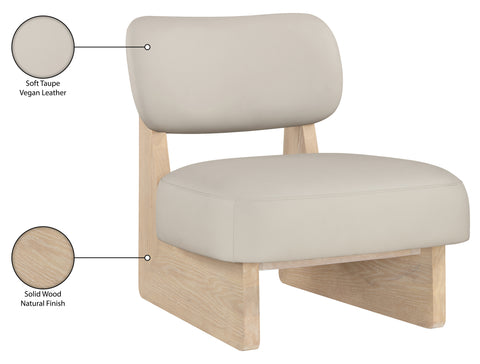 Marlow Taupe Vegan Leather Upholstered Accent Chair, 1 Piece