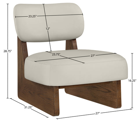 Marlow Beige Vegan Leather Upholstered Accent Chair, 1 Piece