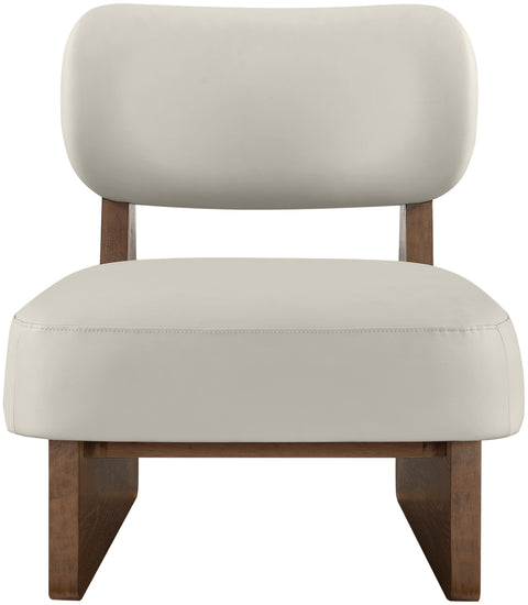 Marlow Beige Vegan Leather Upholstered Accent Chair, 1 Piece