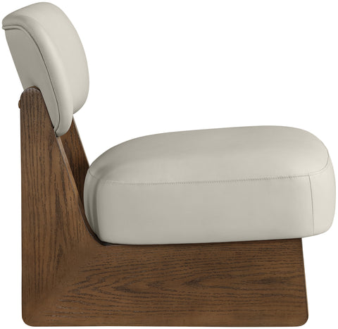 Marlow Beige Vegan Leather Upholstered Accent Chair, 1 Piece