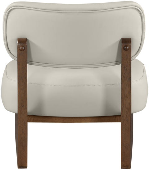 Marlow Beige Vegan Leather Upholstered Accent Chair, 1 Piece