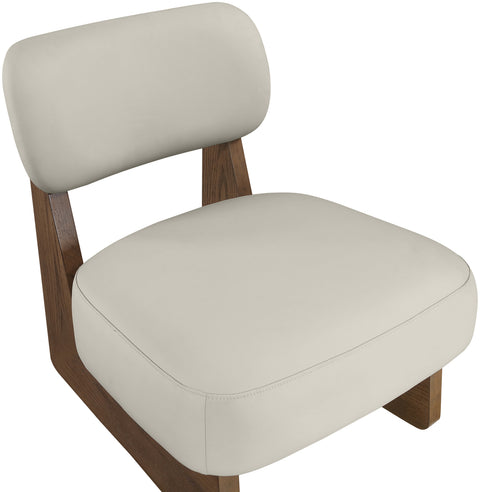 Marlow Beige Vegan Leather Upholstered Accent Chair, 1 Piece
