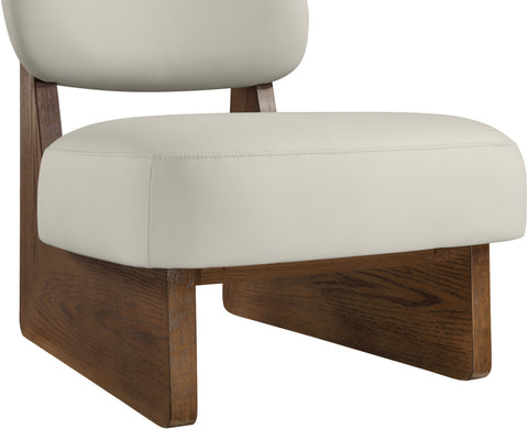 Marlow Beige Vegan Leather Upholstered Accent Chair, 1 Piece