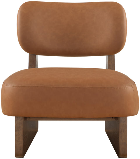 Marlow Cognac Vegan Leather Upholstered Accent Chair, 1 Piece (Style 2)