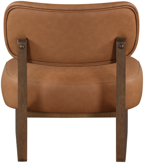 Marlow Cognac Vegan Leather Upholstered Accent Chair, 1 Piece (Style 2)