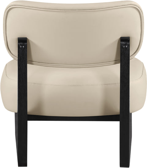Marlow Beige Vegan Leather Upholstered Accent Chair, 1 Piece (Style 2)