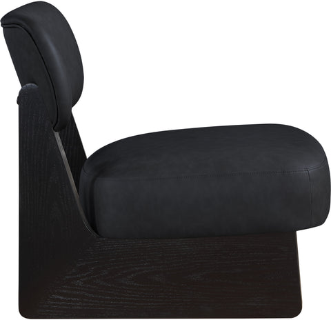 Marlow Black Vegan Leather Upholstered Accent Chair, 1 Piece (Style 2)
