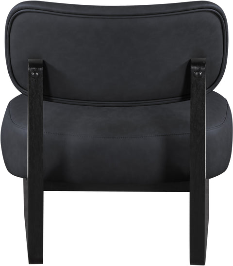 Marlow Black Vegan Leather Upholstered Accent Chair, 1 Piece (Style 2)
