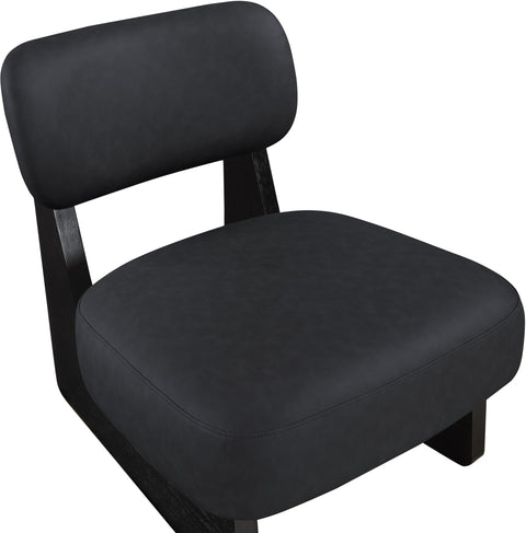 Marlow Black Vegan Leather Upholstered Accent Chair, 1 Piece (Style 2)