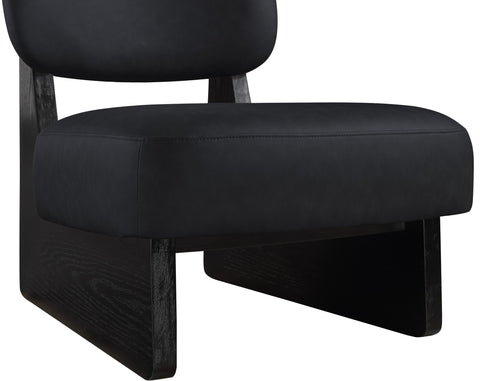 Marlow Black Vegan Leather Upholstered Accent Chair, 1 Piece (Style 2)