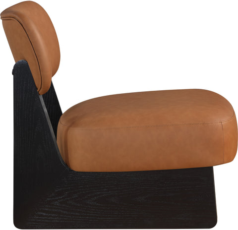 Marlow Cognac Vegan Leather Upholstered Accent Chair, 1 Piece (Style 3)
