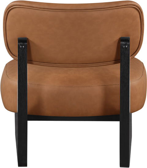Marlow Cognac Vegan Leather Upholstered Accent Chair, 1 Piece (Style 3)
