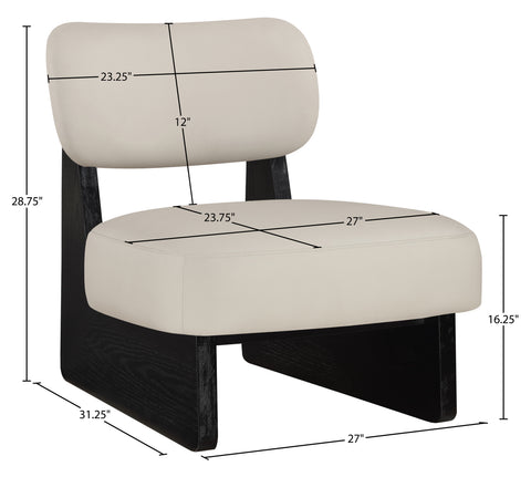 Marlow Taupe Vegan Leather Upholstered Accent Chair, 1 Piece (Style 3)