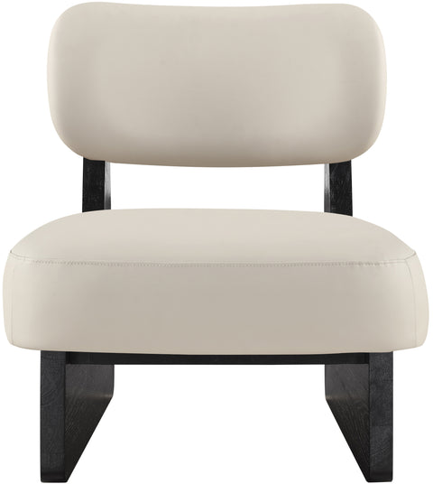 Marlow Taupe Vegan Leather Upholstered Accent Chair, 1 Piece (Style 3)