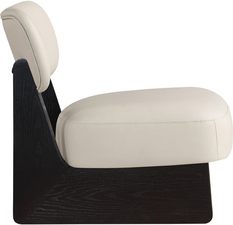 Marlow Taupe Vegan Leather Upholstered Accent Chair, 1 Piece (Style 3)