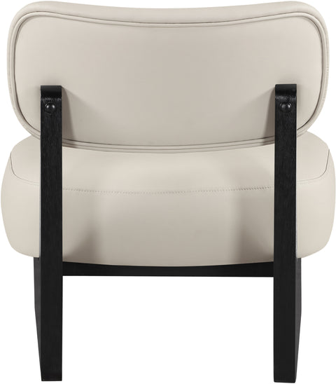 Marlow Taupe Vegan Leather Upholstered Accent Chair, 1 Piece (Style 3)