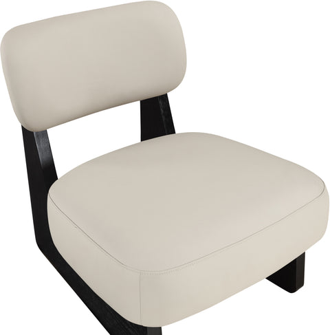 Marlow Taupe Vegan Leather Upholstered Accent Chair, 1 Piece (Style 3)