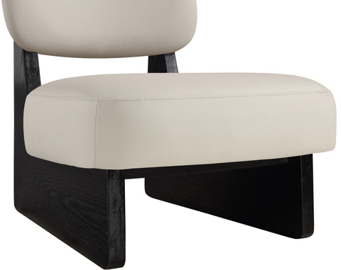 Marlow Taupe Vegan Leather Upholstered Accent Chair, 1 Piece (Style 3)