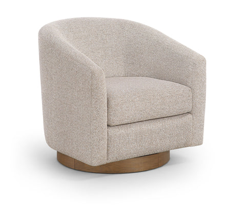 Orla Beige Performance Fabric Upholstered Swivel Accent Chair, 1 Piece