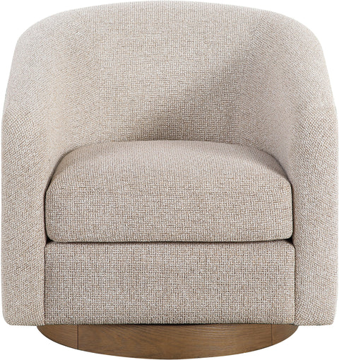Orla Beige Performance Fabric Upholstered Swivel Accent Chair, 1 Piece