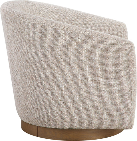 Orla Beige Performance Fabric Upholstered Swivel Accent Chair, 1 Piece