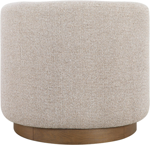 Orla Beige Performance Fabric Upholstered Swivel Accent Chair, 1 Piece