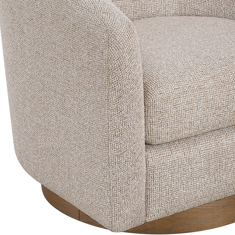 Orla Beige Performance Fabric Upholstered Swivel Accent Chair, 1 Piece