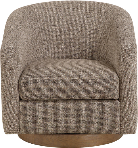 Orla Brown Performance Fabric Upholstered Swivel Accent Chair, 1 Piece