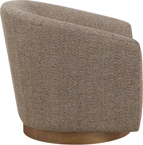 Orla Brown Performance Fabric Upholstered Swivel Accent Chair, 1 Piece