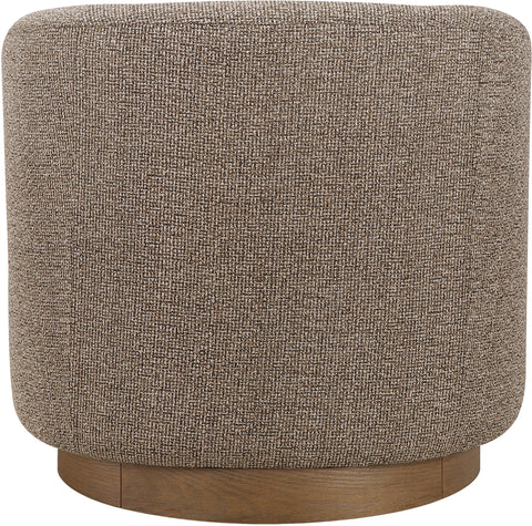 Orla Brown Performance Fabric Upholstered Swivel Accent Chair, 1 Piece