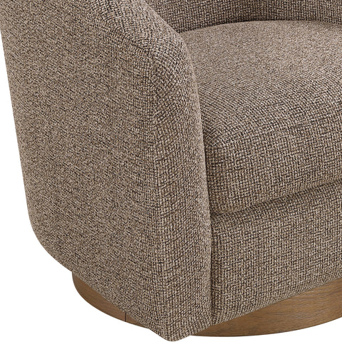 Orla Brown Performance Fabric Upholstered Swivel Accent Chair, 1 Piece