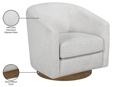 Orla Cream Performance Fabric Upholstered Swivel Accent Chair, 1 Piece
