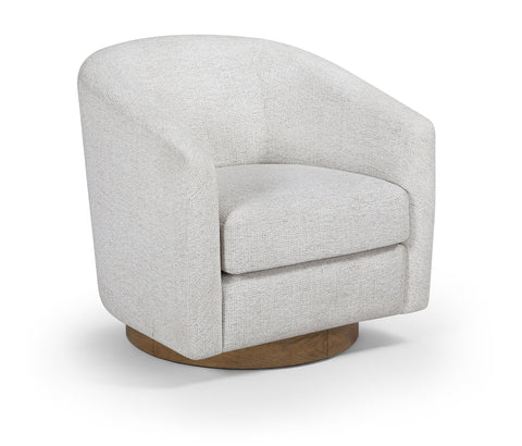 Orla Cream Performance Fabric Upholstered Swivel Accent Chair, 1 Piece
