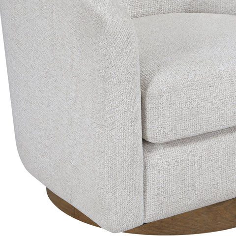 Orla Cream Performance Fabric Upholstered Swivel Accent Chair, 1 Piece